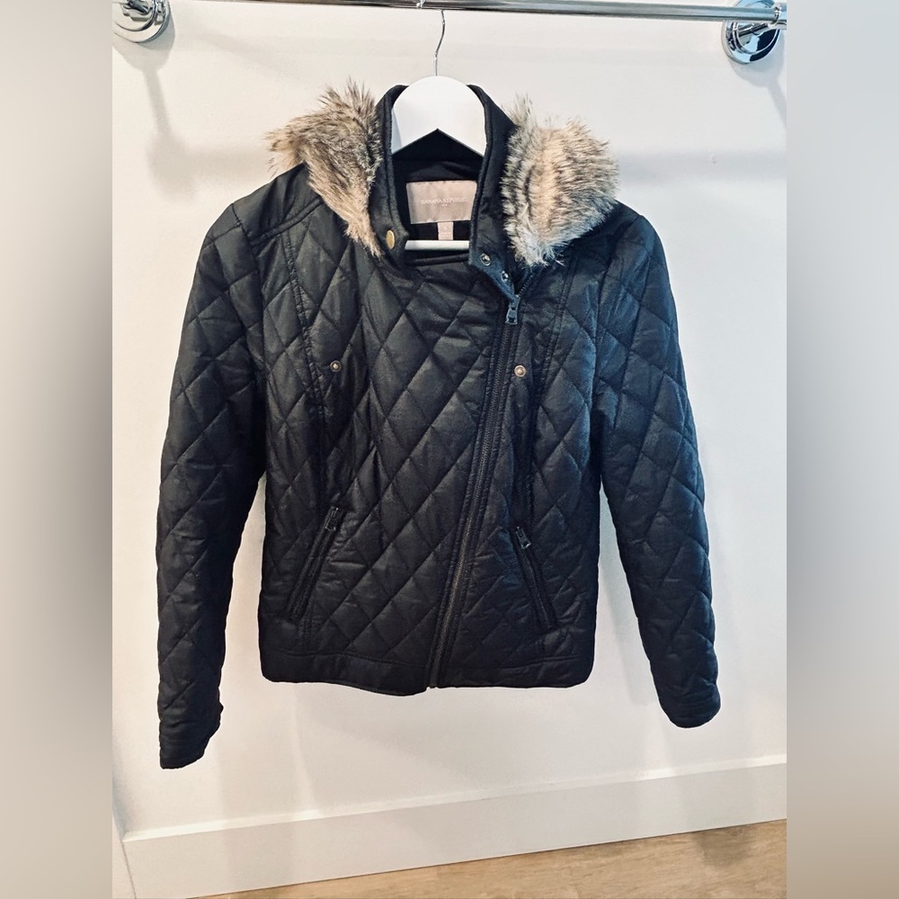 Banana Republic winter jacket with fur lined hood